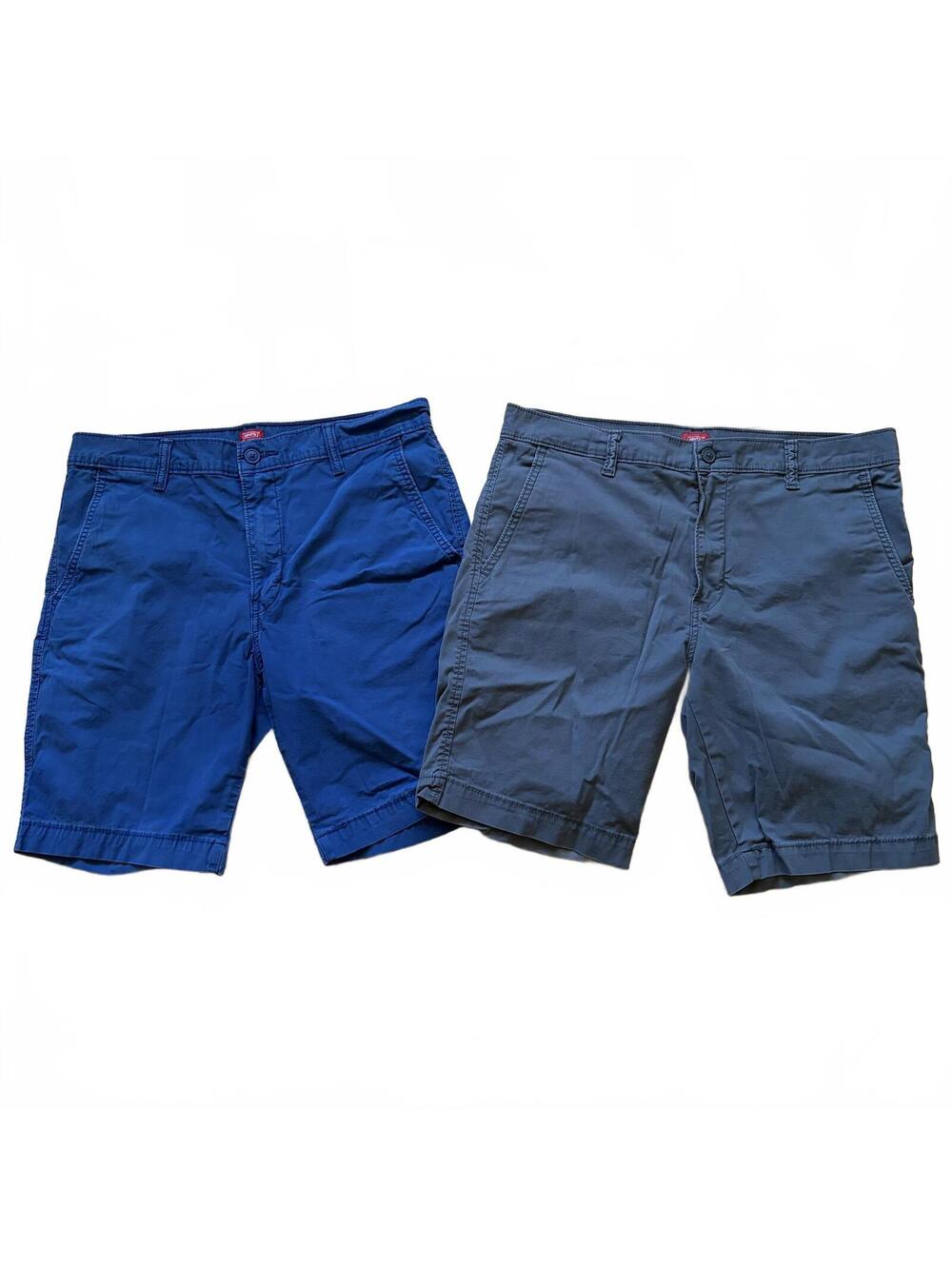 Lot Of 2 Levi's Chino Shorts Cotton Flat Front Pockets Blue Men's Size 33W
